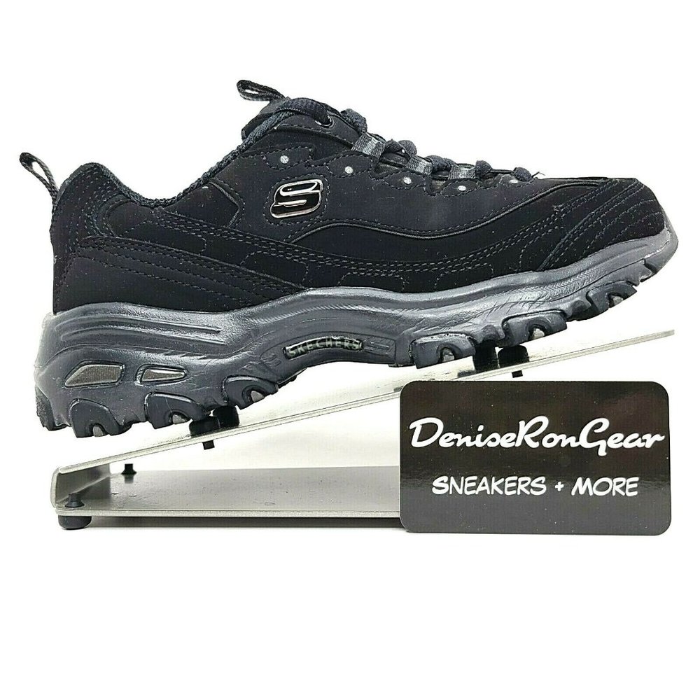 Skechers D Lites Womens Black Sneakers Shoes Sz 6